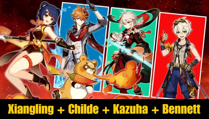 Xiangling + Childe + Kazuha + Bennett