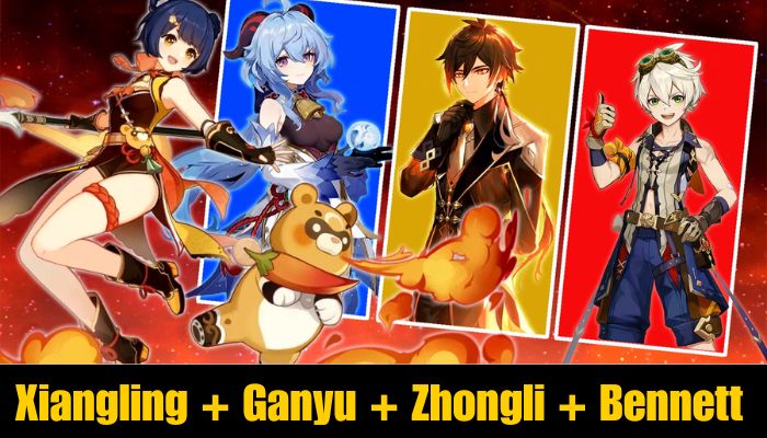 Xiangling + Ganyu + Zhongli + Bennett