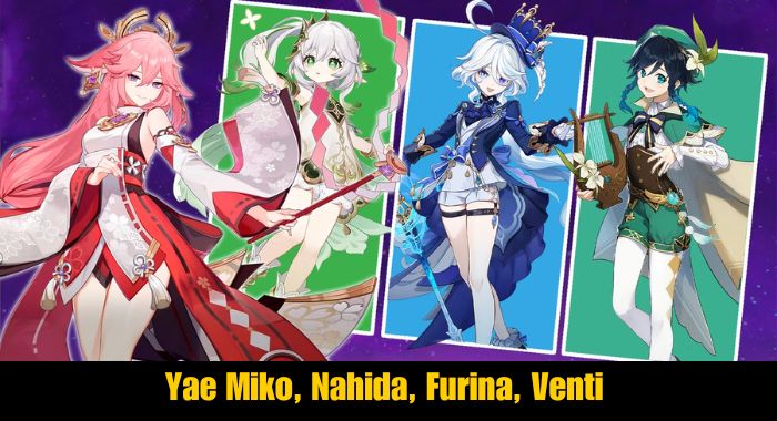 Yae Miko,  Nahida,  Furina, Venti