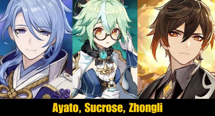 Ayato, Sucrose, Zhongli