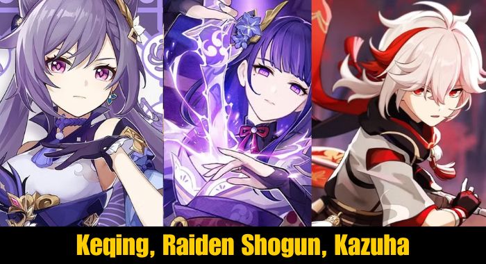 Keqing, Raiden Shogun, Kazuha