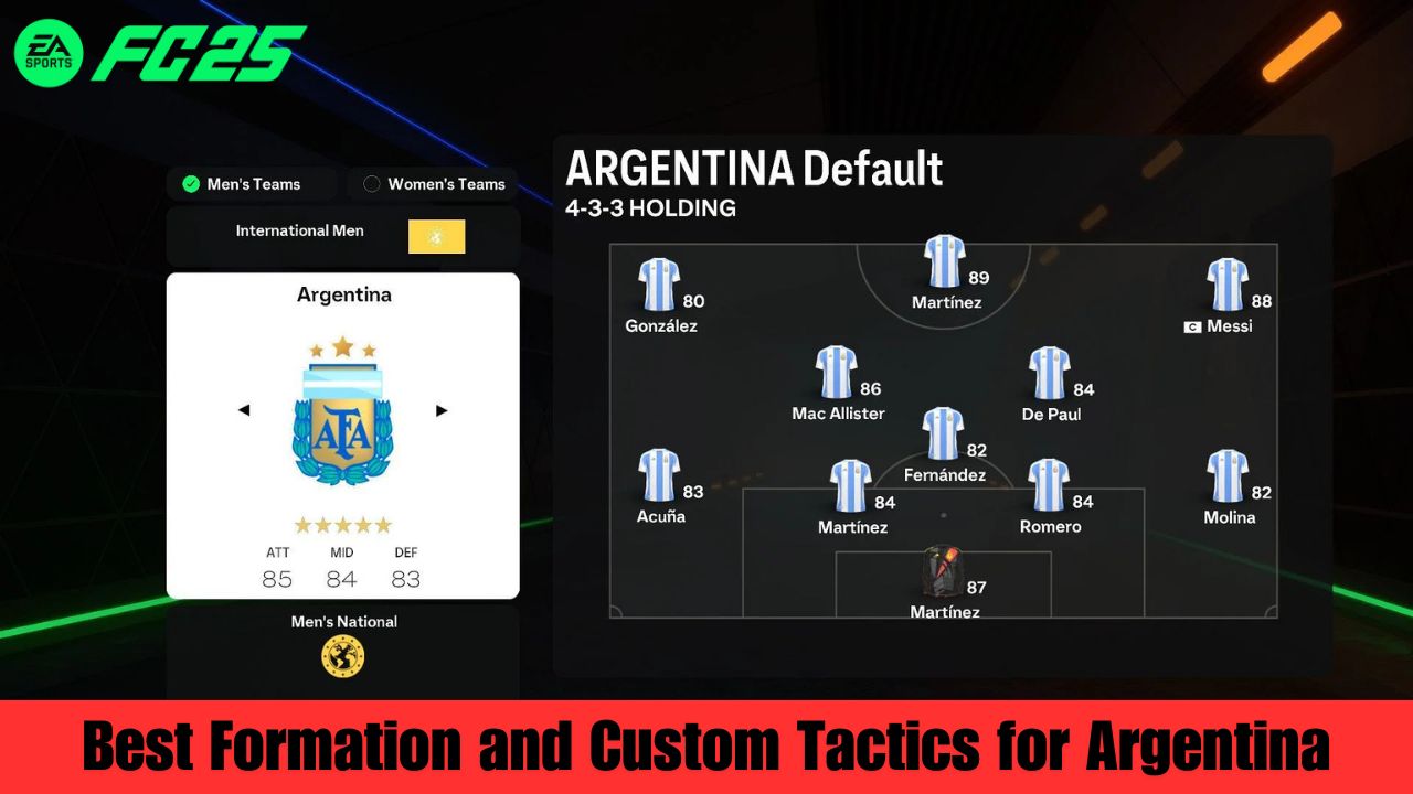 Best Formation and Custom Tactics for Argentina